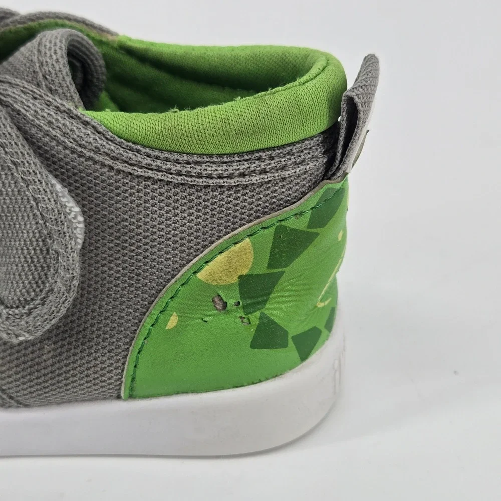 ikiki Oliver the Dragon Squeaky Wide Toe Box Grey Green Toddler Shoes Sneaker 5